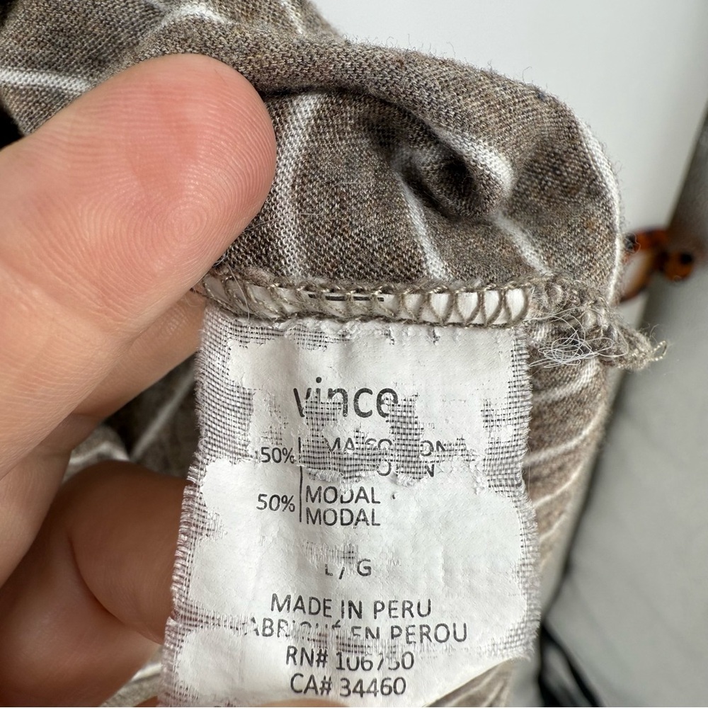 Vince Basic Classic Basic Stripe Cotton Blend Fit… - image 4